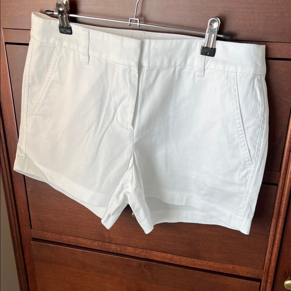 J. Crew White Cotton Bermuda Shorts
